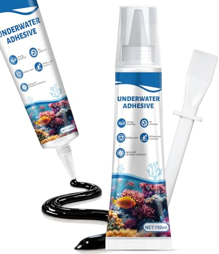 WEILAOK Colle Aquarium, Aquarium Sous L'eau Colle Noir, Noir-150ml | Aquarium Sous L'eau Colle Forte, Colle Aquarium, Silicone Aquarium, Mastic Piscine, Waterproof Sealant Bassin