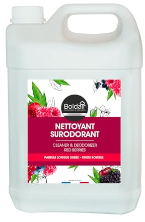 BOLDAIR Nettoyant Surodorant Sols & Surfaces - Nettoie, dégraisse et désodorise - Sans rinçage - Fruits Rouges - 5L