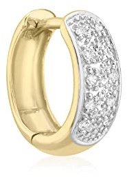 Carissima Orecchino singolo huggy con diamante pavé in oro giallo 9 ct per uomo