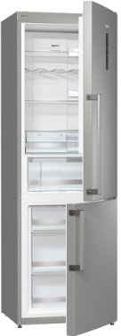Gorenje NRK 6193 TX Réfrigérateur congélateur / A+++ / 185 cm de hauteur / 168 kWh/an / réfrigérateur 238 L / compartiment congélateur 85 L / dégivrage automatique NoFrost / Système AdaptCool avec fonction mémoire / Commande électronique via écran tactile LED TouchControl / Inox Finger Touch Free