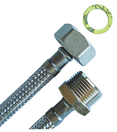 H2O-Flex® Verlängerungsschlauch 3/4 ÜM x 3/4 IG Waschmaschinen Geschirrspüler Schlauch DN8 Panzerschlauch Zulaufschlauch 700mm