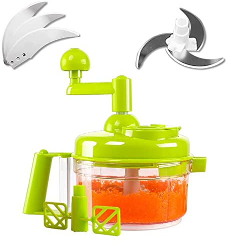TENTA KITCHEN Procesador de Alimentos de manivela 800ml / picadora Manual de Alimentos/picadora de Carne/picadora de Verduras y picadora de Frutas/licuadora con Separador de Huevos