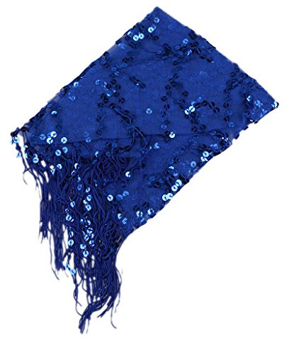 Fenteer Hüftgürtel Bauchtanz Hüfttuch Tanztücher Pailletten Gürtel Belly Dance Scarf Tuch Chiffon Schal