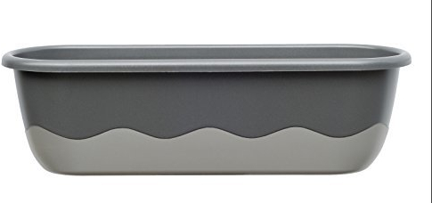 Plastia s.r.o. Blumenkasten Bewässerungskasten 'Mareta' 60 u. 80cm mit Selbstbewässerung, Farbe:Dunkel + hell-Anthrazit, Größe/Durchmesser:80 cm