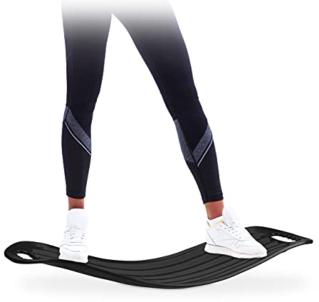 Relaxdays Twist Board, handliches Balance Board für Ganzkörpertraining, belastbares XL Workout Board bis 150 kg, schwarz