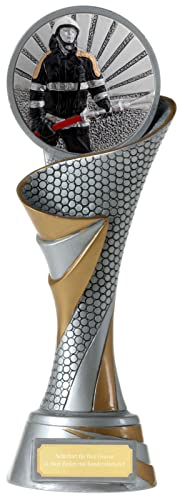 Pokal L Feuerwehr FG Pokal Trophäe mit Emblem 70 mm schwer mit Gravur