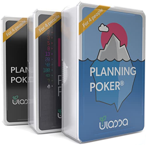Agile Planning Poker Karten für 12 Personen (3 Sets) - Scrum Poker Kartenset zur effizienten Aufwandsschätzung komplexer Projekt-Anforderungen im Team - IDE + Planeten + Ulassa Version