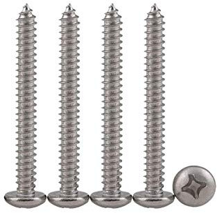 50pcs Tornillos de cabeza plana Phillips Tornillos autorroscantes de acero inoxidable 304 Tornillos de madera autoperforantes Ranura en cruz estándar Rosca completa Sujetador para carpintería M5 X 50