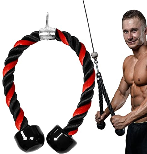 Taeku Corda Tricipiti Palestra, Nylon Manici Antiscivolo Tirare Giù Corda Attaccatura Intrecciato Cavo Tricep Corda per Fitness in Palestra O Casa