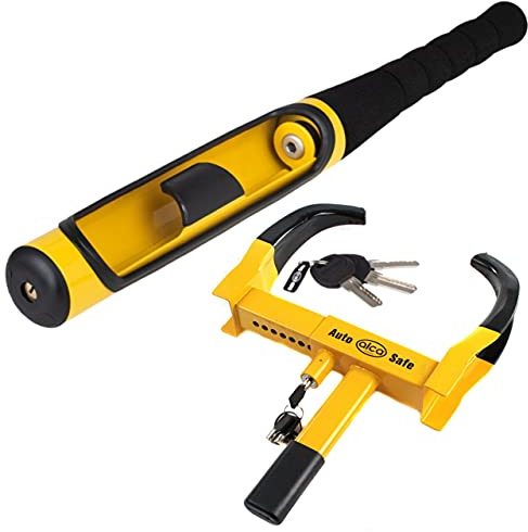 Car Motorhome Campervan Anti Theft Security Set Steering Wheel Lock and Clamp Extendable Heavy Duty Alca Germany A303000/A306000