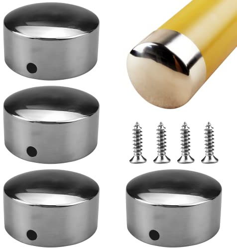 Endkappen für Handlauf, für49.6 mm Handlauf, runde Edelstahl-Endkappen (2 Paar), mit 4 Edelstahlschrauben