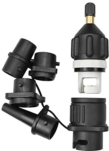 YapitHome Sup Pump-adapter, uppblåsbara pumpadaptrar, multifunktionell ventiladapter med 4 standarder, konventionell luftventilfastsättning för uppblåsbar båt, stående plaskbräde etc