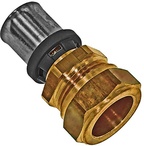 MegaHaustechnik Klemmringverschraubung für Kupferrohr Pressfitting aus Messing für Mehrschichtverbundrohr 20x2 mm Außendurchmesser x Wandstärke Trinkwasser geeignet TH U Profil Kontur