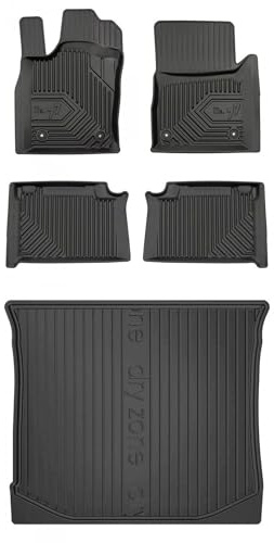 MOTOS Satz Gummifußmatten und Kofferraummatten passend für Jeep Grand Cherokee IV 2010-2021 Verbessern Sie Ihren Reisekomfort mit Antirutschmatte Auto 3D- Allwetter fußmatten Auto, Schutz vor Verschmu