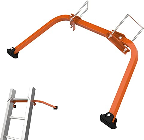 Leiter Stabilisator, Leitersicherung Dachrinne Heavy Duty Leiter Dachhaken Dachhaken Leiterhaken Dachleiterhaken für Ziegel Stahlleiter Stabilisator, Traglast 170 kg, Leiter Zubehör Dachrinne (Orange)