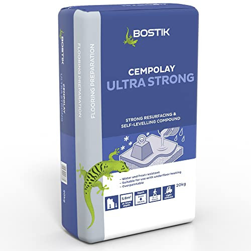 Bostik Cempolay Ultra Strong Smoothing Compound 20kg - Self-Levelling - Suitable for Internal and External Uses - Self-Levelling - Fast Setting - Water & Frost Resistant