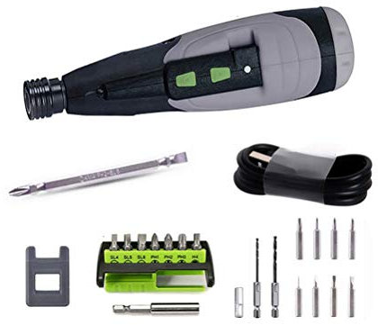 Samnuerly Potente Torque Mini Destornillador eléctrico Juego de Taladro pequeño inalámbrico 3,6 V batería de Litio Recargable Kit de Herramientas eléctricas para el hogar DIY