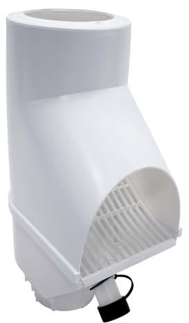 Jardinion Filtro de Agua de Lluvia, Separador de Hojas de Bajante Blanco 30,5 x 12 x 17,5 cm Colector de Agua de Lluvia para Bajante DN75, DN85, DN100