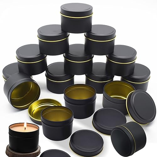 16 Stück Kerzendosen: 2 oz Mini-Kerzenbehälter, Runde Kerzenhalter für Selber Machen, Metalldosen Set, DIY-Herstellungszubehör für Handwerk