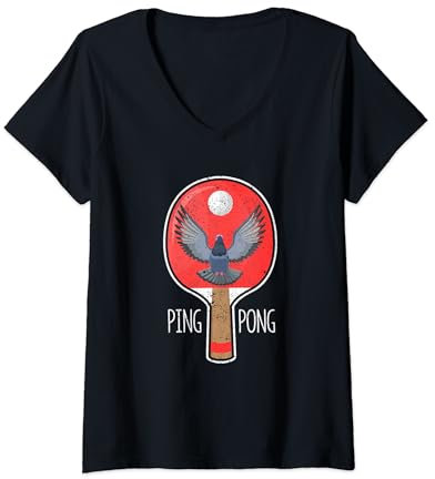Ventilateur amusant pour joueur de tennis de table T-Shirt avec Col en V