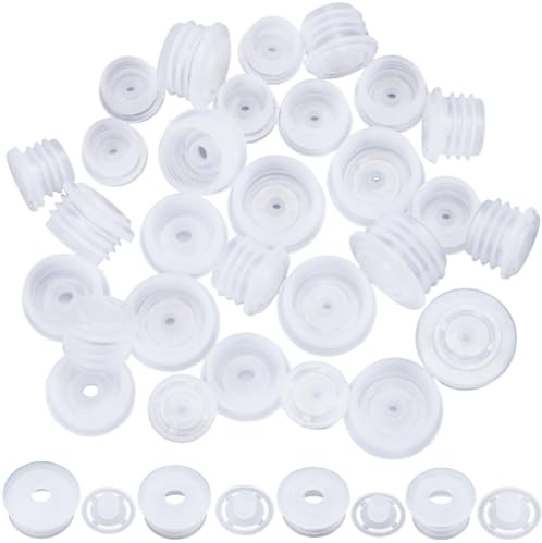 GORGECRAFT 80 bouchon en Plastique pour Salière et Poivrière de 14.5/16.5/17.5/18.5mm avec Trous Bouchon D'Extrémité de Rechange Blanc Réutilisable Bouchons Intérieurs de Bouteille pour Cosmétique