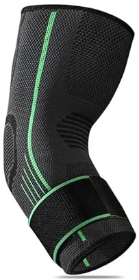 haltungshelfer Herren Damen 3D-Ellenbogenbandage Zur Dekompression für Tennisarm und Sehnenentzündung,Ellenbogenstütze mit Riemen,verstellbare Ellenbogen-Kompressions-Ärmelstütze (M,Grün)