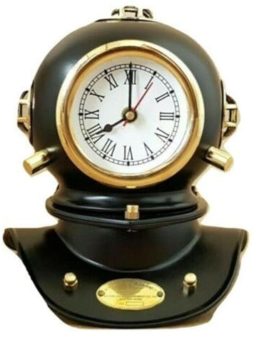 Nautical Marine Diving Helmet Clock Maritime Mini Divers helmet clock Tabletop Desk Antique Vintage Deep Sea Scuba Divers Helmet Gift