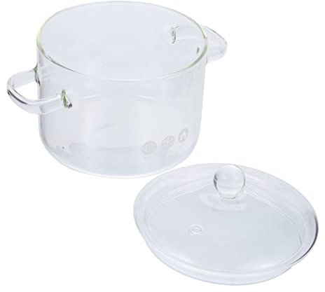 OQHAIR Anfora Pentola per zuppa in Vetro Pentola per Salse con Coperchio Pentole con coperchi Pentola con Coperchio Pentola per Vetro Pentola per Latte Ciotole per zuppa Pentola per Stufa