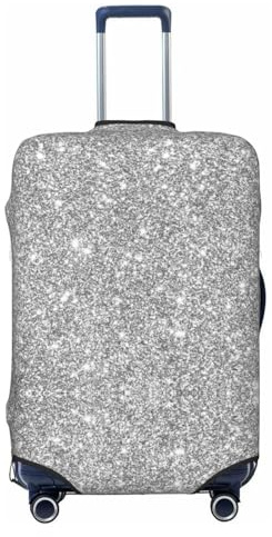 Anticsao Copertura per bagagli con glitter dorati, lavabile, alla moda, antigraffio, per valigie, argento glitterato, XL, 1