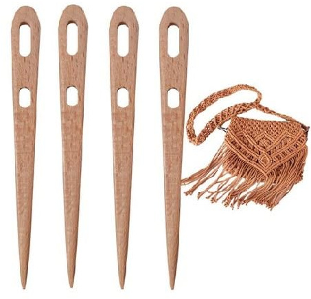 Generisch 2 Stück Große Ösen Stricknadeln, Webnadeln Für Webstühle, Stricknadel Gabel, Handwebstuhl Stick, Strickgabel, Ösennadel, Gobelin-Webstuhl-Werkzeug