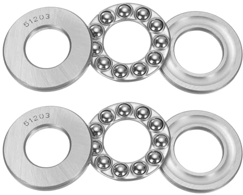 QUARKZMAN 4 Stück 51203 Axial-Rillenkugellager 17mm x 35mm x 12mm Drucklager Einreihig, Chromstahl Gute Leistung (ABEC3)