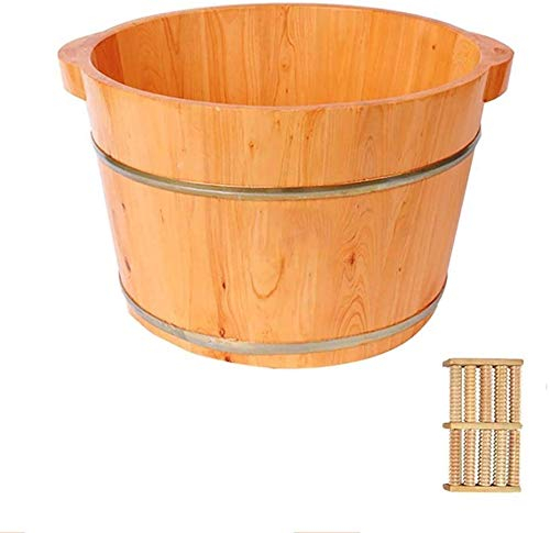 UYDJAKX Fußbadeeimer aus Holz, Geschenk für den Haushalt, Fußwanne, Fußwaschbecken, Eimer, Massage, Spa, Sauna, Einweichen, Fußbad, Holzeimer, Fußbad, Haushaltswaschbecken, Vision Star of Light