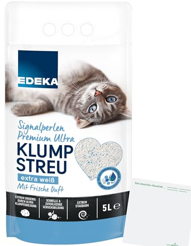 Edeka Signalperlen Premium Ultra Klumpstreu Katzenstreu (5 Liter Packung) + usy Block