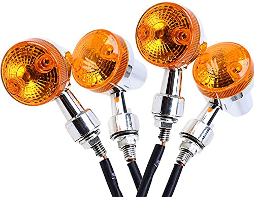 WANGZEYU Blinker Motorrad 4PCS 12V Universal Motorrad Blinkerlicht Motorrad Blinker (Color : Chrome Yellow Len)