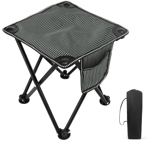 MATEPROX Klapphocker Leichter Faltbarer Tragbarer Stuhl, Klein Angelhocker, Kompakter 4-Bein-Hocker Stühle Strand Campingstuhl für Outdoor Wandern, Angeln, Gartenarbeit