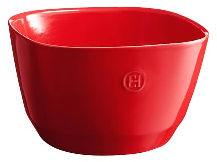 Emile Henry Ensaladera grande de cerámica Made in France de 10.25 x 10.25 x 6.25 pulgadas, 5.85 cuartos de galón, borgoña