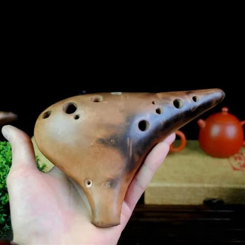 Okarina Ocarinas Professionelles Instrument 12 Löcher Ocarinas Altton G-Flöte Ocarina Of Time Musikinstrumentenzubehör(Smoked sand)