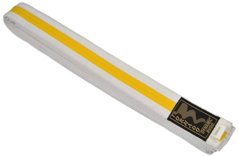 TEKKA BUDO Kampfsport Gürtel mit Mittelstreifen 2-farbig - Budogürtel, Karate, Judo, Taekwondo, Ju-Jutsu - Länge 240 bis 330 cm