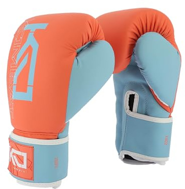 Picsil Kombat Guantoni da Boxe Kyros Grom, Guanti da Allenamento e combattimento per Muay Thai, MMA, Kickboxing, Design Unisex (Salmon, 12oz)