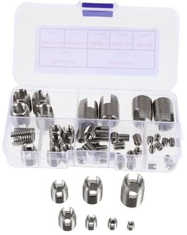 Luxshiny 50stücke Tlg Selbstschneidendes Gewindereparaturset Mit Gewindeeinsätzen Aus Edelstahl Für Metall Schnellinstallations-gewindereparatur-werkzeugset