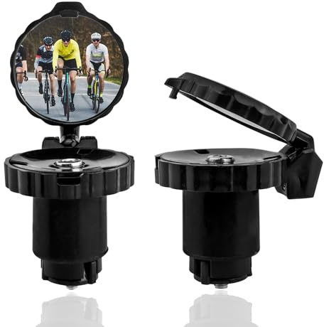 Moyata 2 Stück Fahrradspiegel, HD Mini Fahrrad Rückspiegel | 360° Drehbar und Klappbar Spiegel Universal Lenkerenden Fahrradspiegel für E-bike, Mountainbikes,Rennrad, Lenker 21mm-22mm