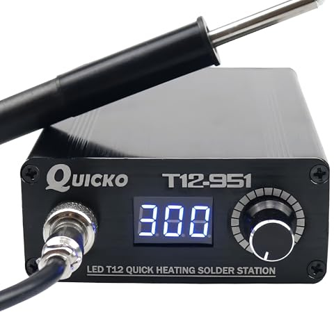 Quicko Quick Heating T12-951 LED Digital Soldering Station Electronic Soldering Iron Welding Tool with P9 Plastic Handle(Quicko T12-951 Kit I)