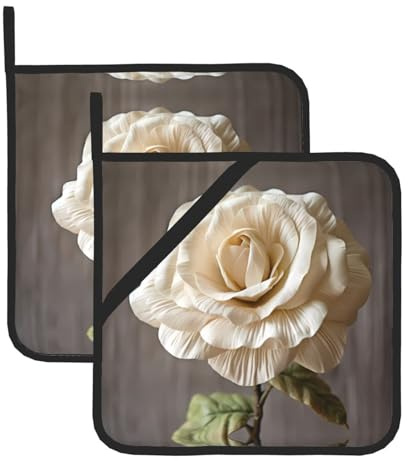Set di 2 presine quadrate resistenti al calore, 20,3 x 20,3 cm, tessuto di qualità, antiscottatura e facili da pulire
