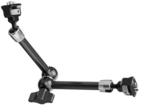 Brazo de fricción ajustable resistente con tornillo de 1/4 pulgadas para jaula de cámara réflex digital, luz LED, micrófono, monitor, palanca ergonómica S