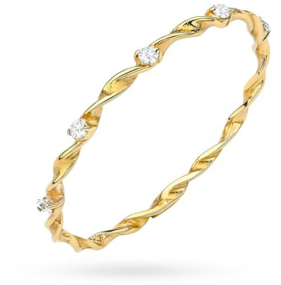MARKO Zarter Damen Ring aus 333 Echtgold – Eleganter Vorsteckring mit Zirkonia | Feiner Verlobungsring Schmuck Gold | Echt Gold Ring für Freundin – Eheringe Ringe
