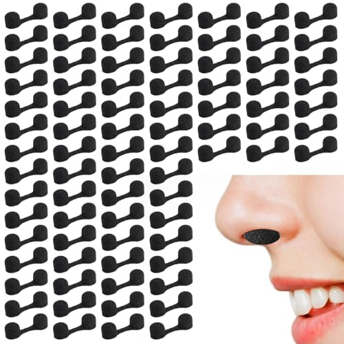 Dimeho 200 stycken näsplugg filter engångs näsdammfilter bulk svamp näsborre filter för spray solning svetsning dammallergier damm konstruktion områden (svart)