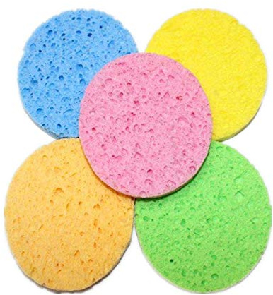 2 Pezzi Spugna per Lavaggio del Viso in Cellulosa di Polpa Legno Morbida Cosmetica Compressa Cura Strumenti Rimozione Make-up Igienica Leggera Pelle Sensibile Assorbente Acqua Uso Giornaliero