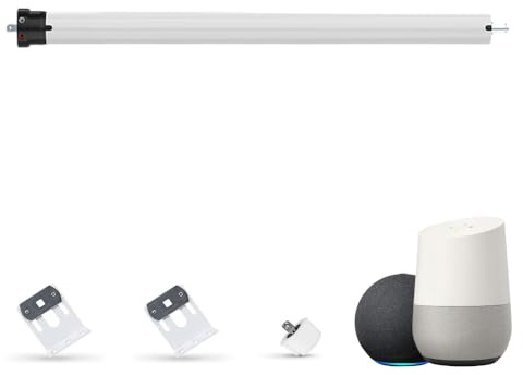 Tuya WiFi Smart Roller Shade Motor DC12V, High Torque Electric Blind Motor, Compatible with Alexa/Google Home, Retrofit Motorized Roller Blinds Kit (10 N.m for Φ50mm (2) Round Tube)