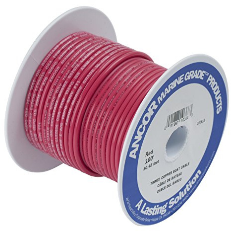 Ancor 108850 Marine Grade Electrical Primary Tinned Copper Boat Wiring (10-Gauge, Red, 500-Feet)