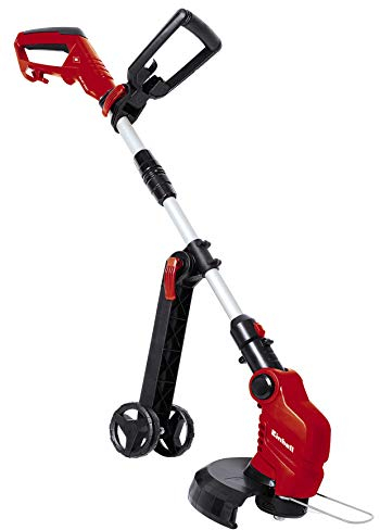 Einhell GE-ET 5027 Elektro Rasentrimmer (500 W, 11.000 1/min Umdrehungen, 270 mm Schnittkreis, Flowerguard, verstellbarer Motorkopf, Führungsräder)